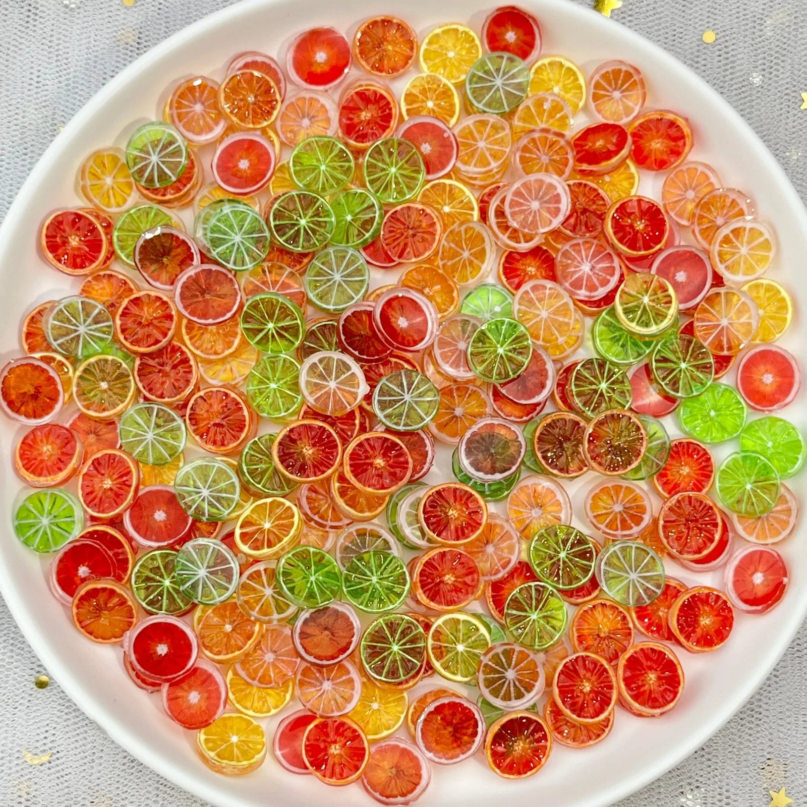 Sliced Fruits Orange Resin Nail Charms Simulated Food Toys Lemon Slices Nail Art Accessories DIY Cream Glue Manicure Decorations
