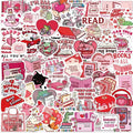 10/30/50PCS Pink Valentine's Day Book PVC Sticky Stickers Aesthetic DIY Colored Phone Laptop Luggage Skateboard Graffiti Decals