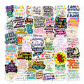56/112 Pcs Colorful Inspirational English Quote Doodle Stickers for Stationery Box Pen Holder Helmet Summer Printer Laptop Decal