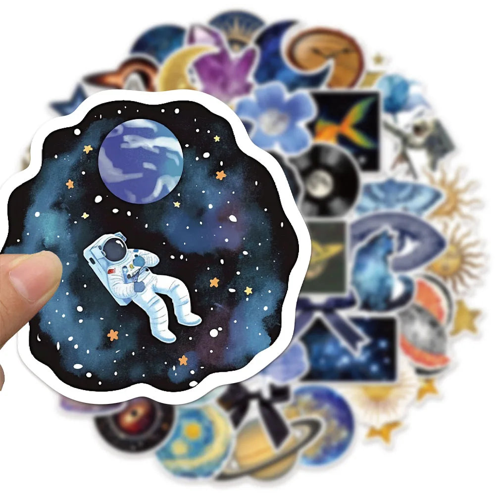 50PCS Space Star Creative Cartoon Decoration DIY Creative Phone Case Laptop Cup Speaker Toy Stickers