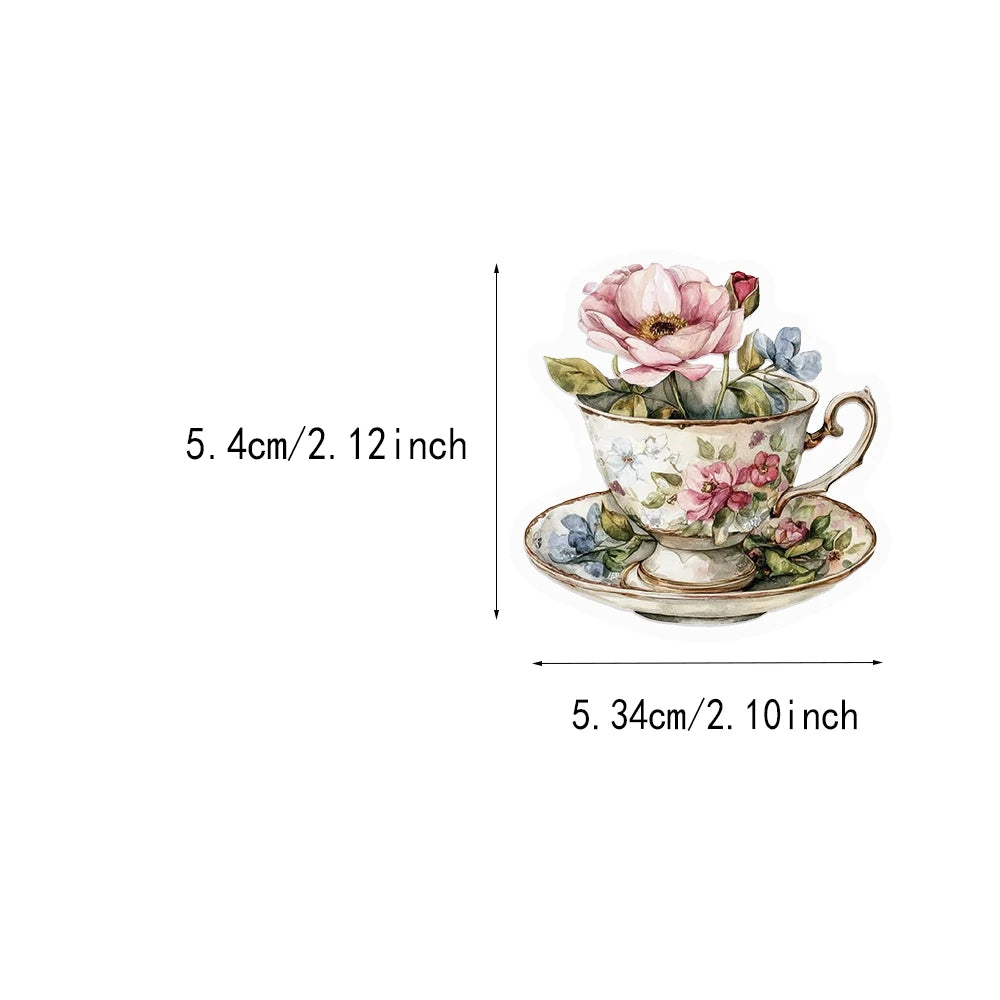 50PCS Creative Books and Coffee Stickers DIY Phone Cases Laptop Refrigerator Stickers Desktop Stickers Waterproof Toy Stickers