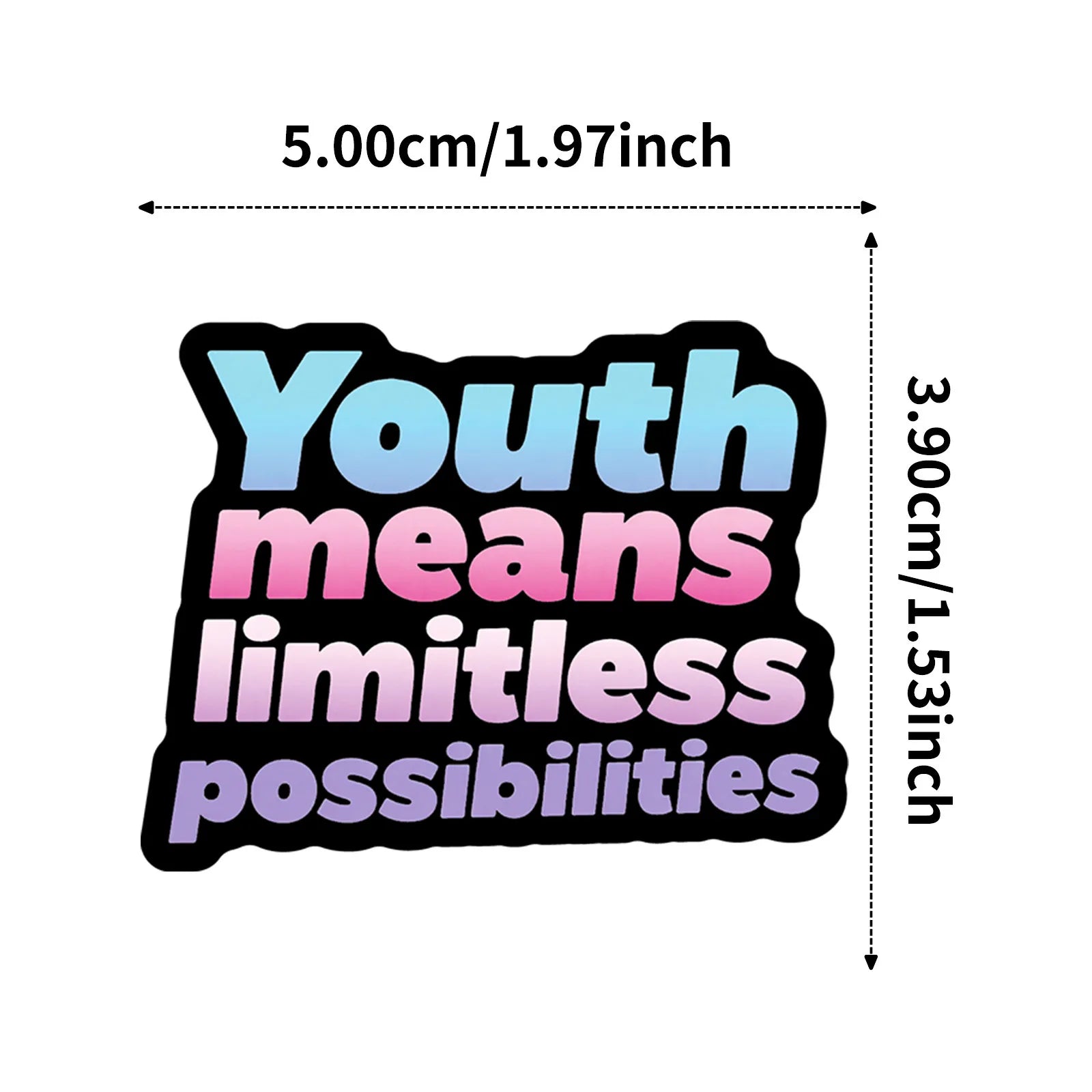 56PCS Dark Text Graffiti Stickers Inspirational Positive Energy Black Background Text Stickers Creative Stationary Stickers