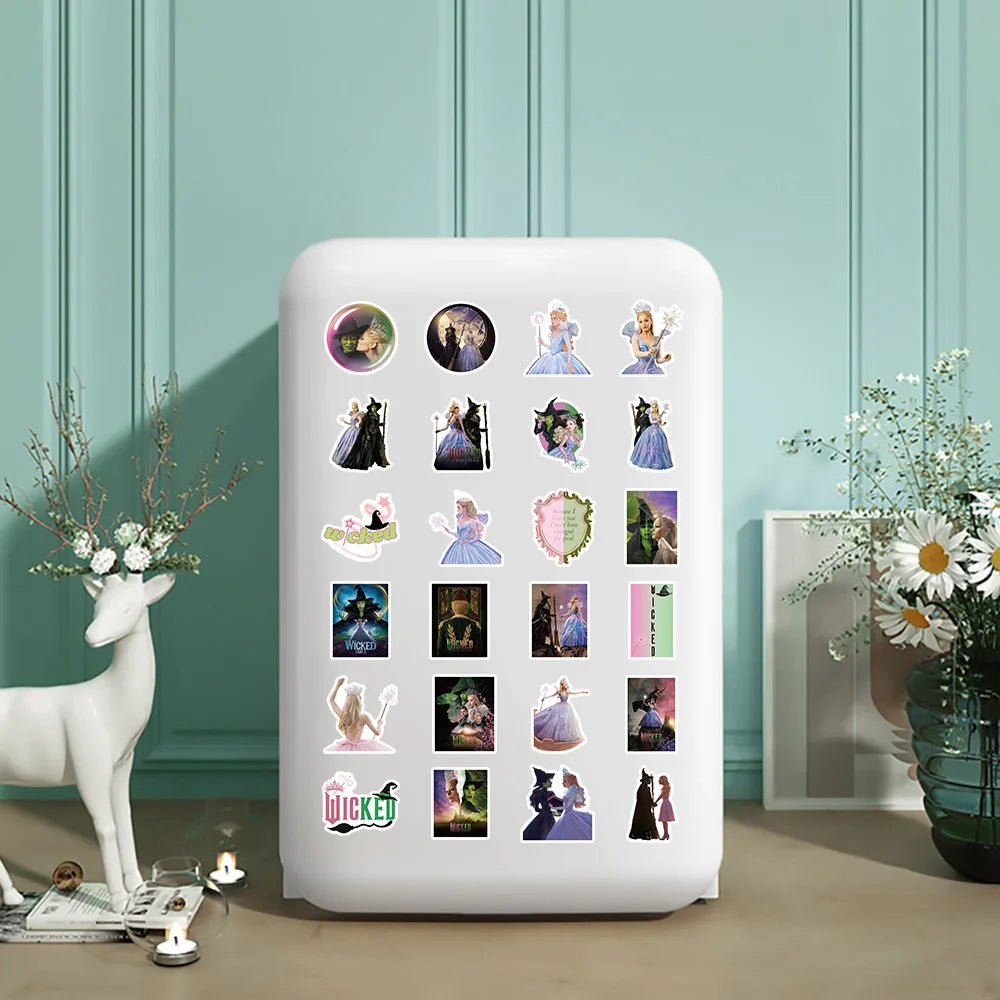 50-Pack Magic Witch Cartoon Graffiti Stickers Waterproof Decals for Phone Tablet Helmet Guitar Decoration Stationery Notebook