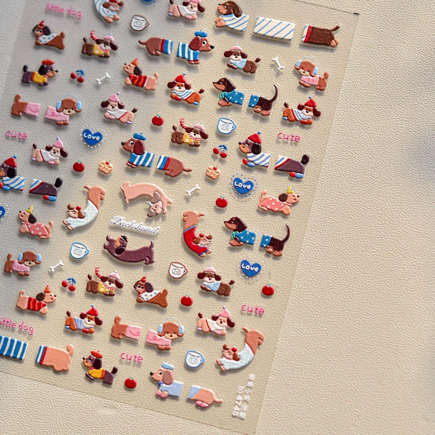 5D Cartoon Nail Art Stickers Cute Bear Cat Purry Design Self Adhesive Nails 3D Decorations Stickers Press On Nails DIY Accessory