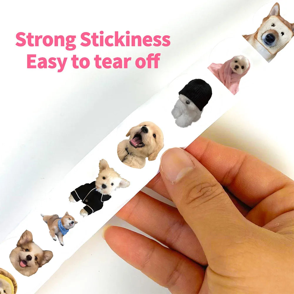 500PCS Kawaii Cute Dog Roll Sticker Cute Waterproof Graffiti Cartoon Cafe Skateboard Car Gift Watercolor Laptop Phone Decals ﻿