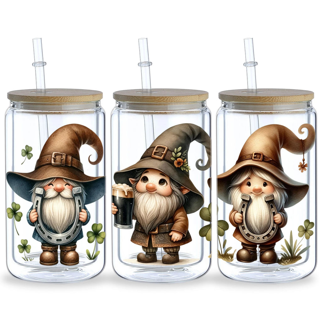 5 Sheets of Dwarf UV DTF Cup Stickers, Glass Cup Sports DTF Transfer Stickers, Waterproof Wipe-Off Transfer Paper