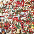 50/100 PCS Cartoon Retro Christmas Sticker Pack Waterproof Transparent PET Booklet Decorative Guitar Notebook