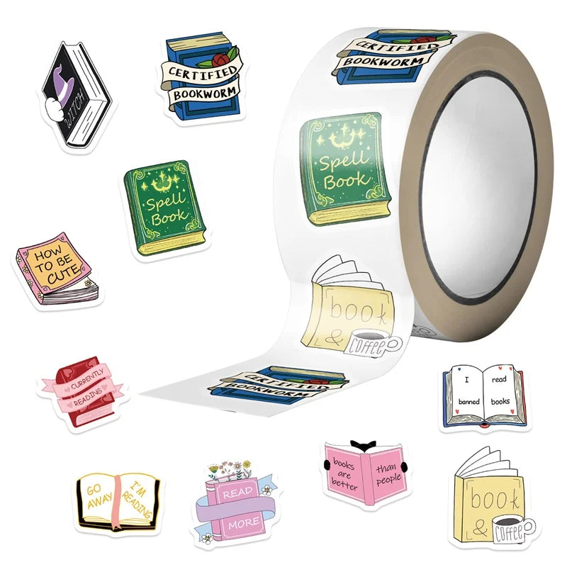 500PCS Kawaii Magic Book Sticky Paper Sticker Labels Thank You Sticker Sealing DIY Decoration Scrapbooking Supplies for Kids