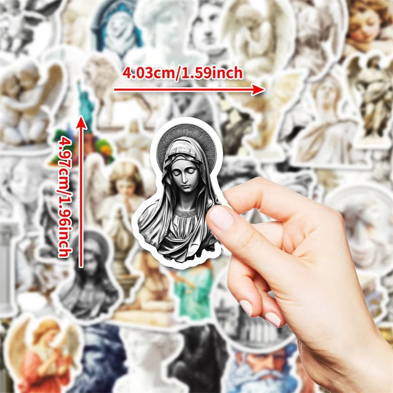 10/30/50PCS Vintage Artistic Sculpture PVC Sticker Aesthetic Stationery DIY Decoration Scrapbooking School Supplies for Kids