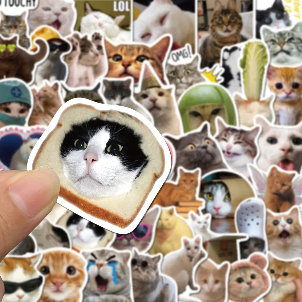 50PCS Kawaii Love Cat PVC Sticker Aesthetic Korean Decoration Scrapbooking Stationery School Supplies for Gifts