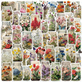 50/100Pcs Retro Flower Bottle Doodle Sticker School Stationery Notebook Decals Guitar Laptop Luggage DIY Waterproof Stickers
