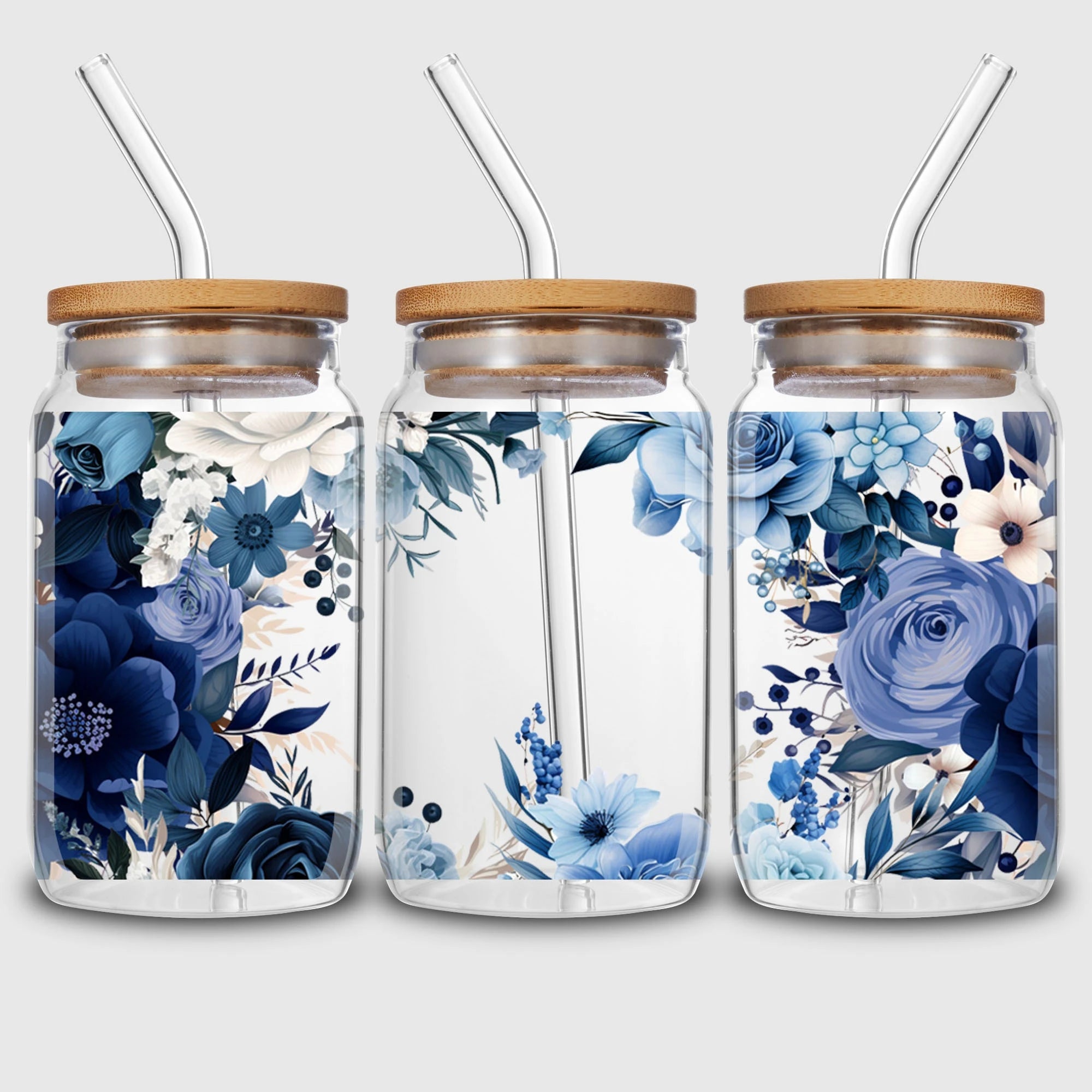 5 Sheets Plant UV DTF Cup Stickers, DTF Friction Transfer Stickers, Waterproof Butterfly Transfer Stickers for 16oz Glass Cups
