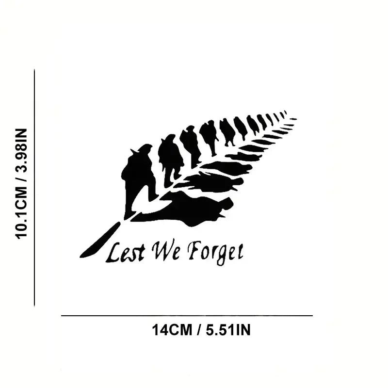 Lest We Forget Soldier Projection Leaf Car Stickers For Laptop Water Bottle Car Truck Van SUV Motorcycle Window Wall Auto Access