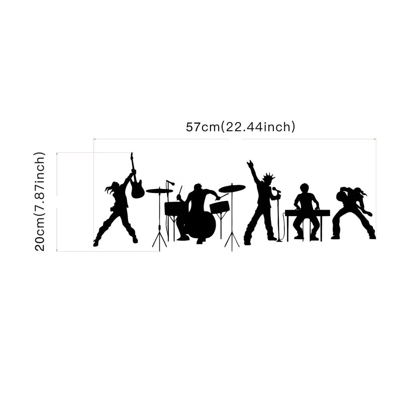 Music Band Vinyl Wall Decal Pop Musical Art Room Decor Bedroom Decoration Interior Stickers Mural Music Notes Wall Decor Vinyl M
