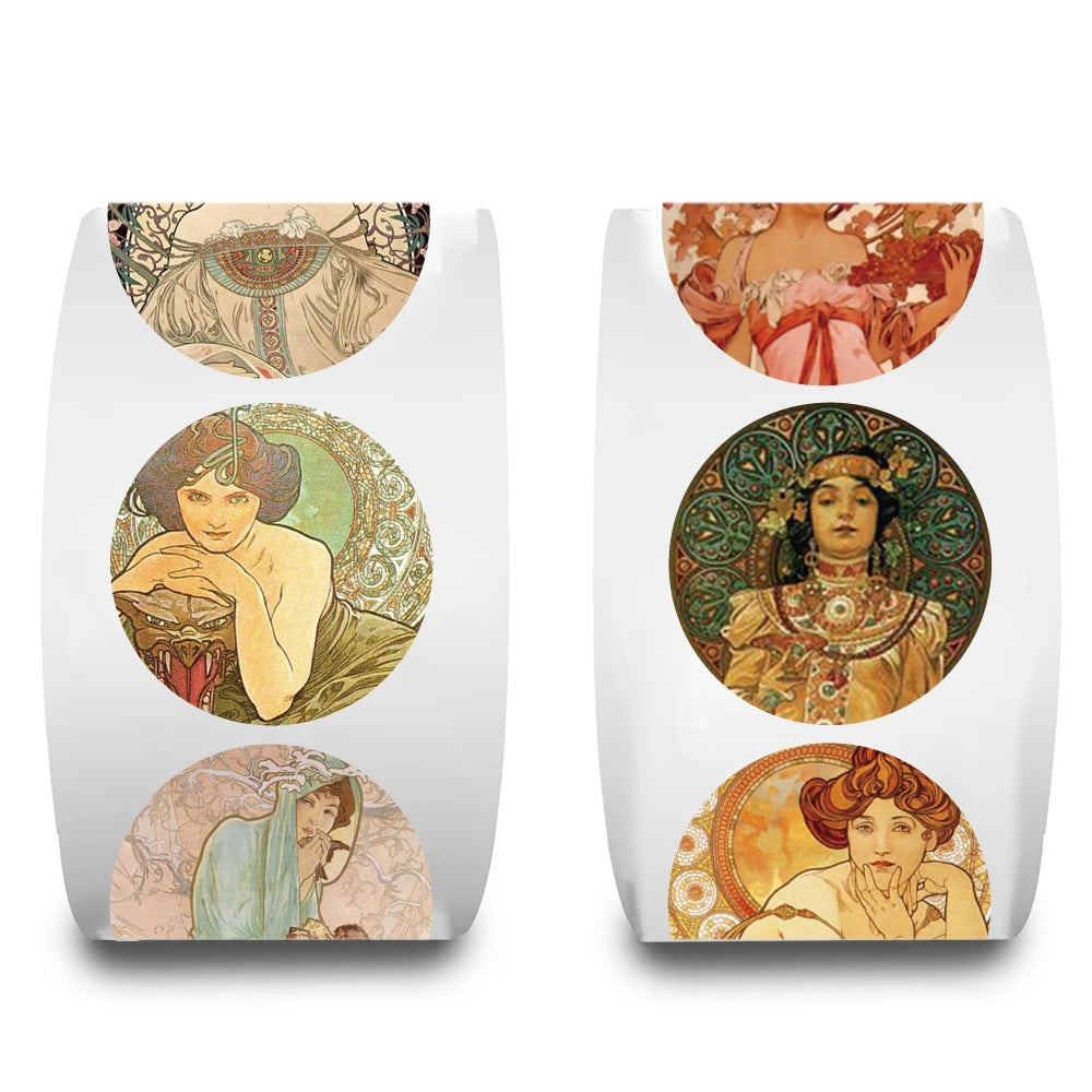500PCS Penguin Roll Sticker Nostalgia Aesthetic Loptop Coffee Luggage Living Room Refrigerator Phone Guitar Paintings Stickers