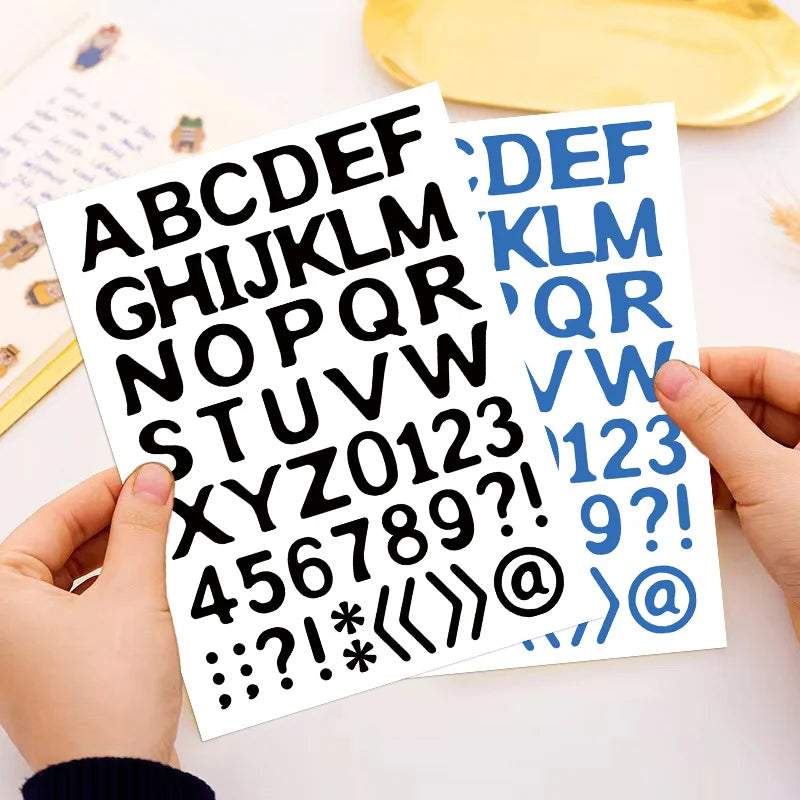 8PCS Creative Alphabet Fun Clip Art Fun Graffiti Stickers Toy DIY Manual Luggage Motorcycle Laptop Luggage Stickers