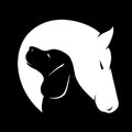 Dog And Horse Friendship Love Animals Decor Car Vinyl Decal Stiker Black