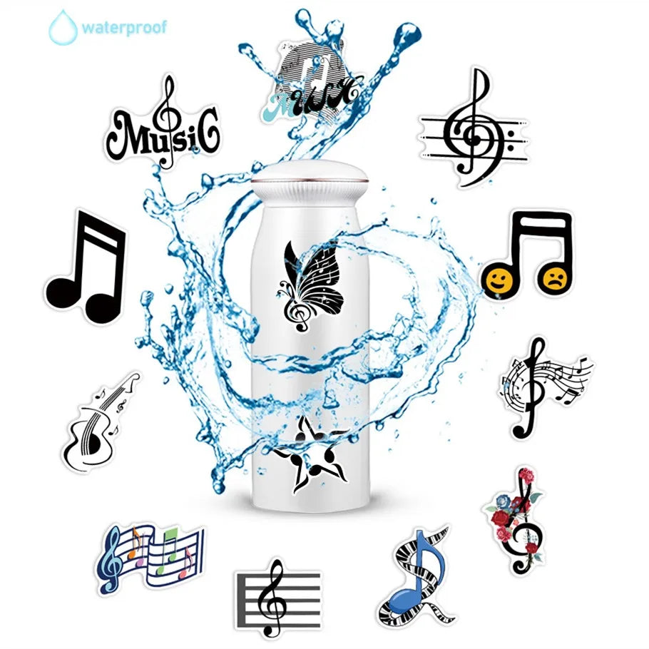 50/100PCS Music Note Doodle Stickers Waterproof Vinyl Decals for Suitcase Journal Laptop Skateboard Guitar Decor