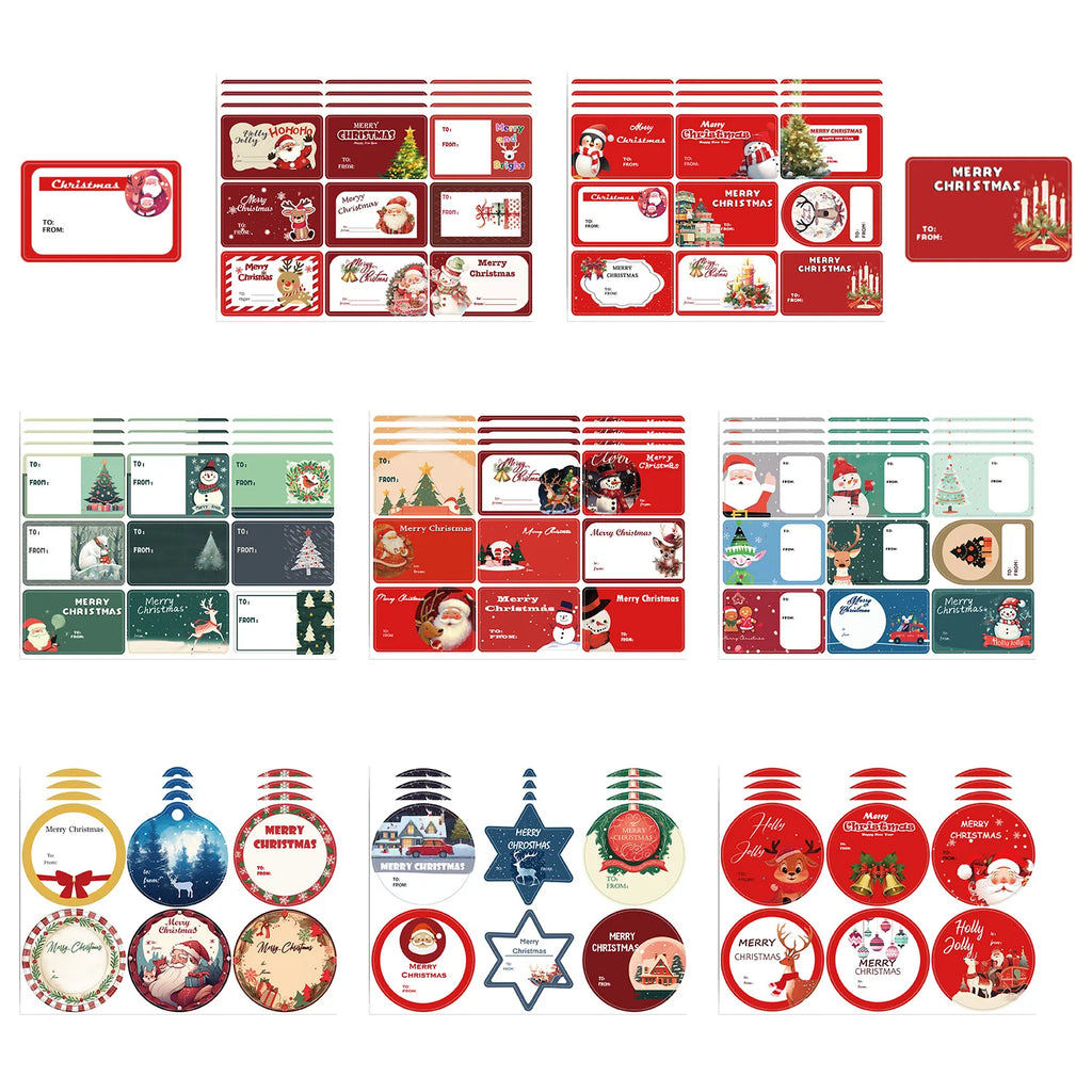 8Pcs Puzzle Cartoon Christmas Snowman Party Make a Face Stickers Handicrafts Waterproof Stickers