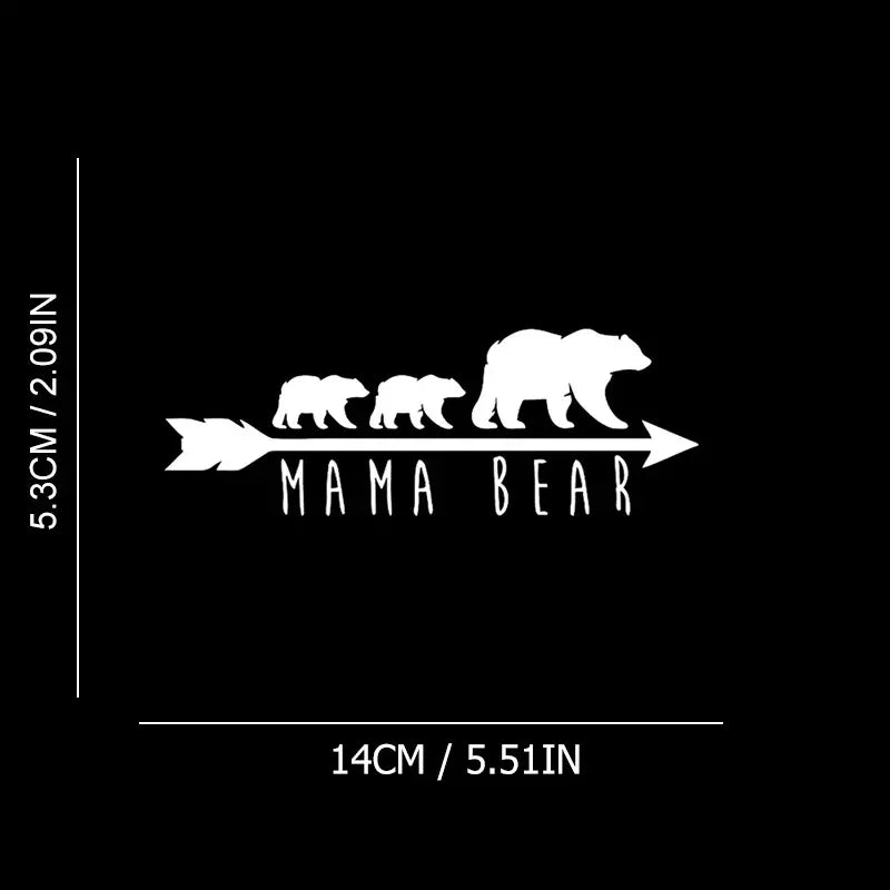 Mama Bear Silhouette Arrow Car Stickers For Laptop Water Bottle Motorcycle Vehicle Paint Window Wall Cup Toolbox Guitar Scooter