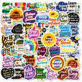 56-Piece Motivational Graffiti Sticker Set Student Stationery Notebook Phone Helmet Decor Waterproof Decals