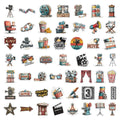 50/100PCS Retro Movie Graffiti Stickers Popcorn Roll Creative Decoration Stationery Notebook Stickers