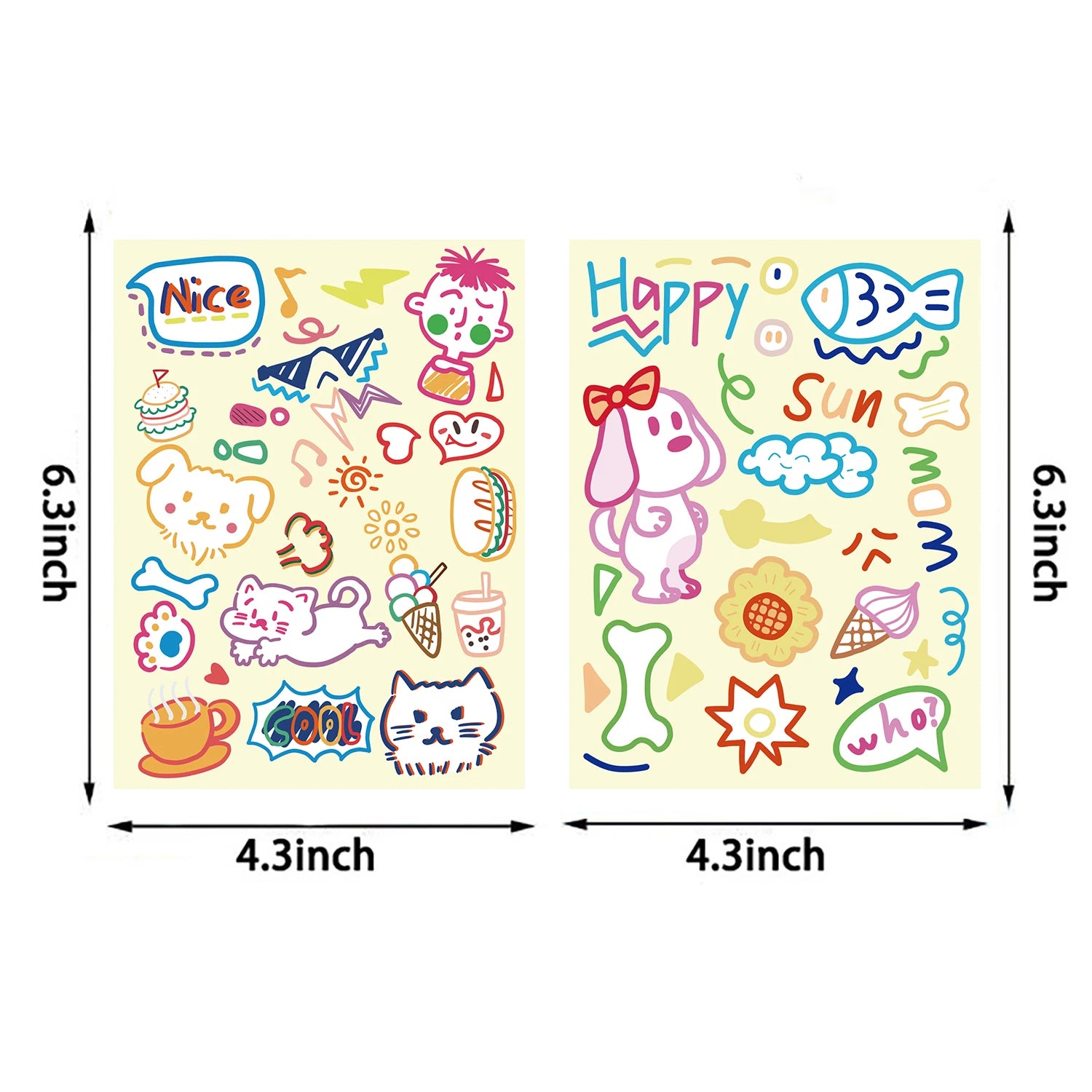 8/16PCS Graffiti Collage Harajuku Transparent  Phone Cartoon Motorcycle Living Room Retro Stationery Phone Luggage Car Decals