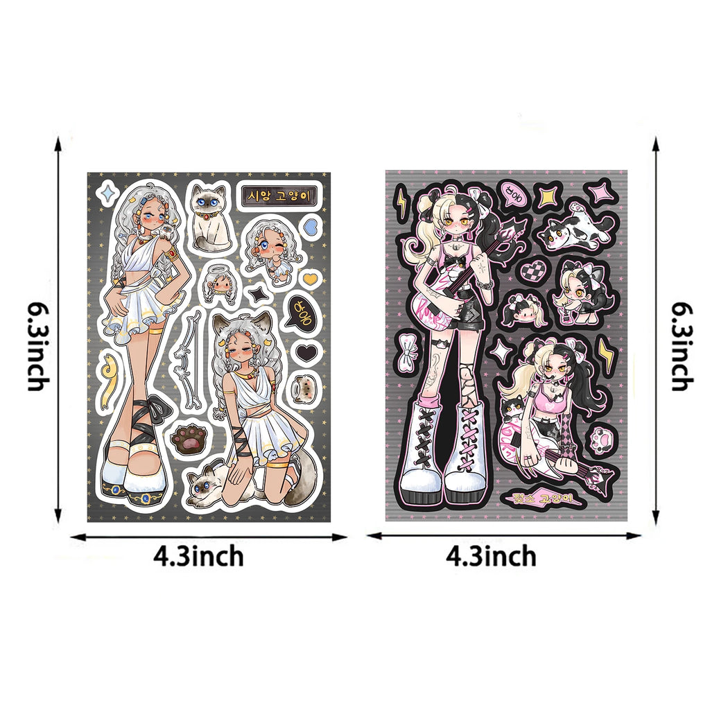 8/16PCS Gugu Meow Fun Stories Collage Aesthetic Motorcycle Cool Cafe Living Room Phone Stationery Laptop Luggage Stickers