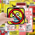 50 PCS Funny Warning Graffiti Stickers, Waterproof Decorative Stickers for Computer Luggage DIY Stickers
