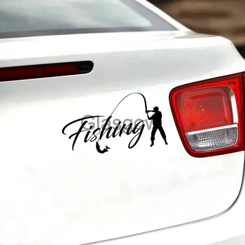 Fishing Funny Car Sticker Vinyl Decal White Black Car Auto Stickers For Bumper Rear Window