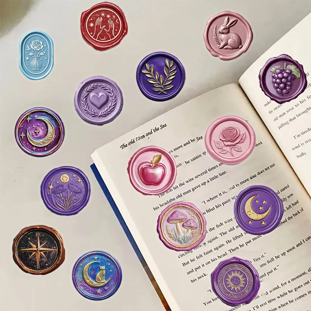 50/100PCS Seal Stamp Graffiti Stickers Collection Scrapbooking Coffee Laptop Bicycle Waterproof Suitcase Motorcycle Retro Decal