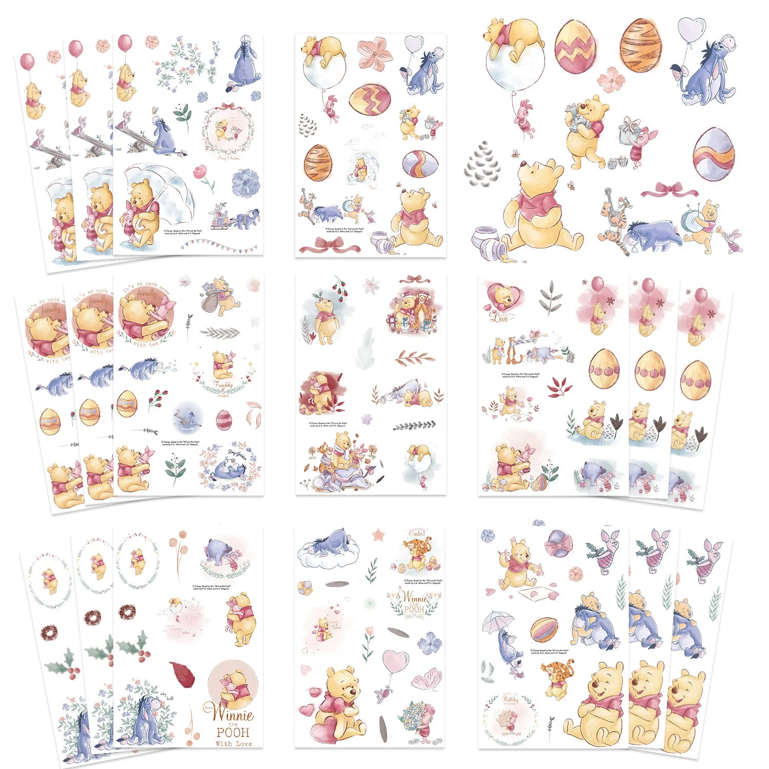 8/16 Pcs Cute Teddy Bear Make A Face Puzzle Stickers DIY Game Crafts for Cup Stationery Box Phone Scrapbook Decals