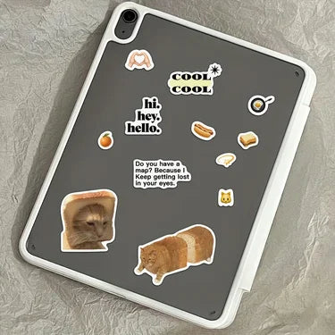 8/16Pcs cat expression on Instagram Collage Sticker Nostalgia Cartoon Skateboards Motorcycles Bicycle Landscape Funny Stickers