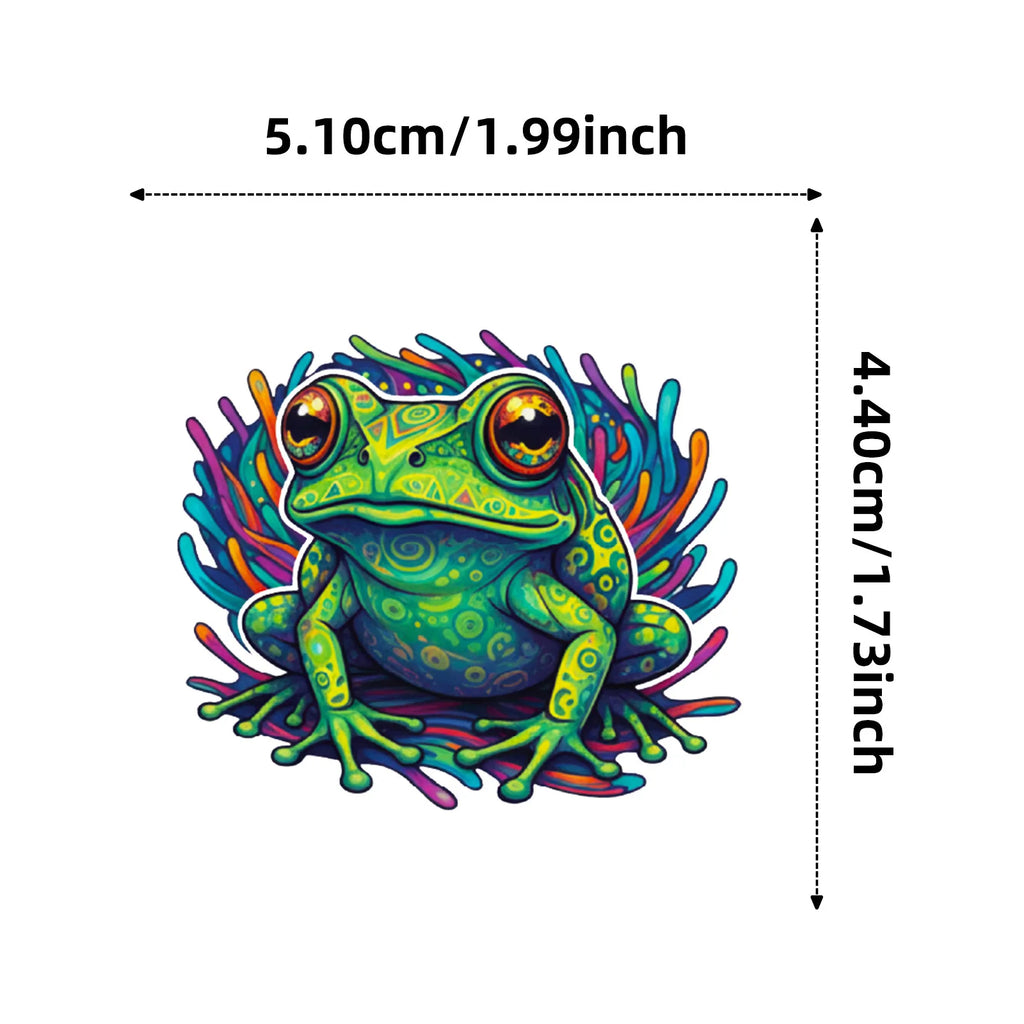 56/112 Pcs Reusable Cartoon Frog Decal Stickers for DIY Helmet Skateboard Guitar Piano Notebook Stationery Box Suitcase Fridge