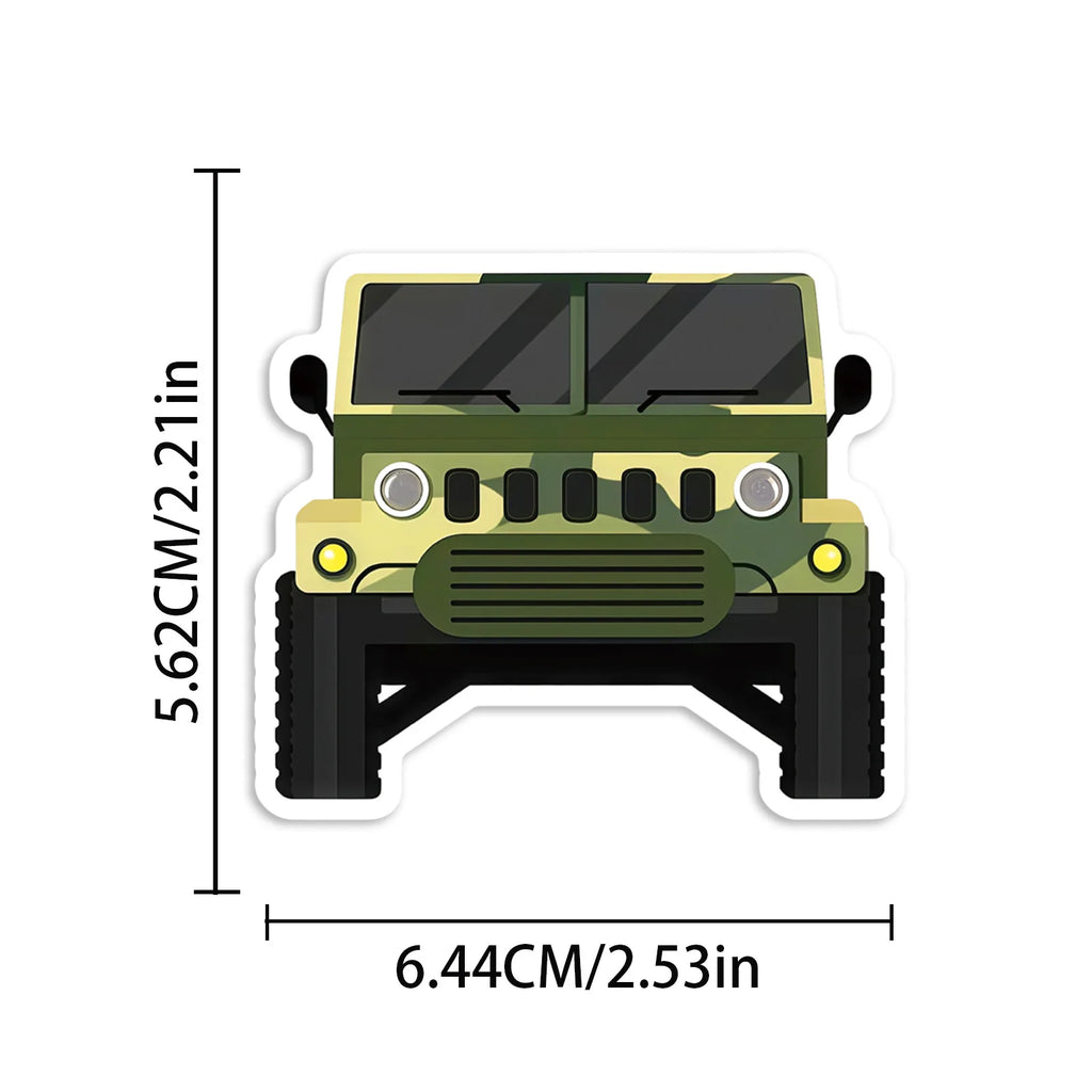 50/100 Pcs Tank Missile Helicopter Military Camouflage Equipment Enthusiast Stickers for Cup Skate Suitcase Helmet Car Bicycle