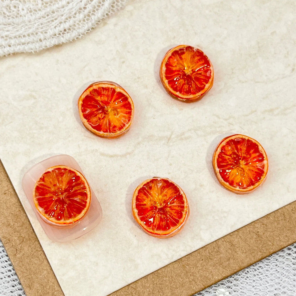 Sliced Fruits Orange Resin Nail Charms Simulated Food Toys Lemon Slices Nail Art Accessories DIY Cream Glue Manicure Decorations
