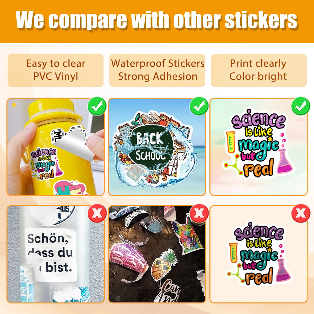 50/100PCS Chemical Equipment Laboratory Science Cartoon Laboratory Supplies Stickers Computer Notebook Stationery Stickers