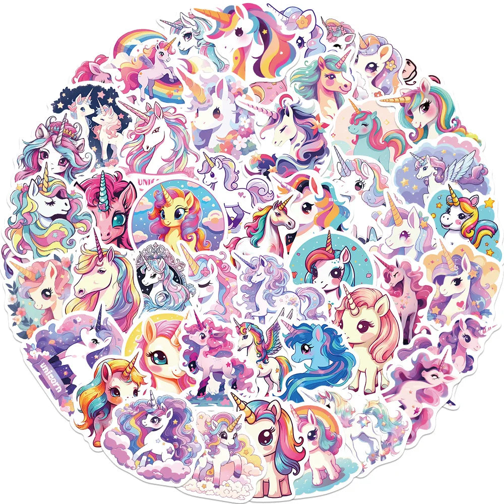 50 PCS Cartoon Graffiti Stickers, Guitar Notebook Luggage DIY Waterproof Stickers