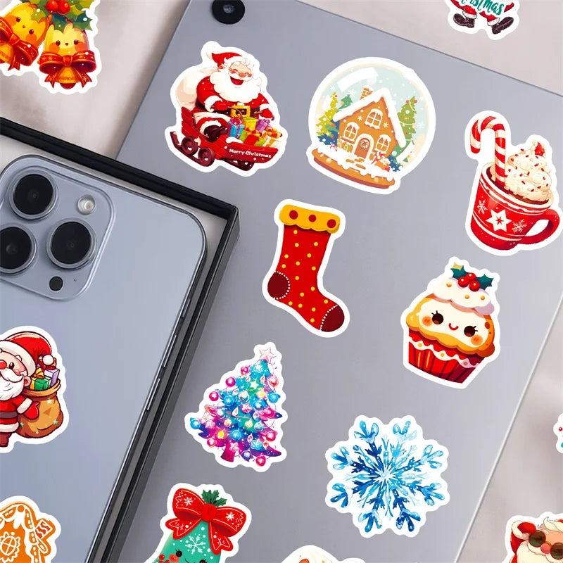 10/30/50PCS Cute Christmas Fat Animal PVC Sticky Sticker Aesthetic DIY Children's Decoration Scrapbooking School Supplies