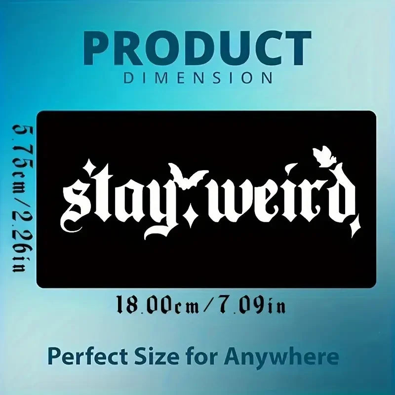 Car Stickers, Stay Weird, Spooky Decal, Goth Car Accessories, Spooky Car Accents, Bats Decal, Spooky Car & Laptop Sticker