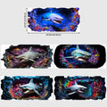 5 Sheets Shark UV DTF Cup Stickers, Glass Cup DTF Transfer Stickers, Waterproof Cartoon Wipeable Transfer Paper
