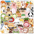 10/30/50PCS Kawaii Strange Animals PVC Sticky Sticker Aesthetic Stationery DIY Colorful Decoration Scrapbooking School Supplies