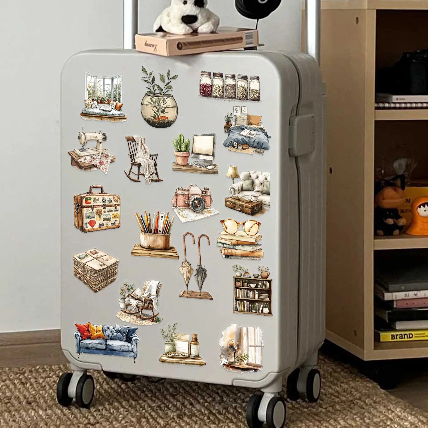 50/100PCS Cartoon Home Art Sticker Pack Waterproof Transparent PET Guitar Notebook Decor