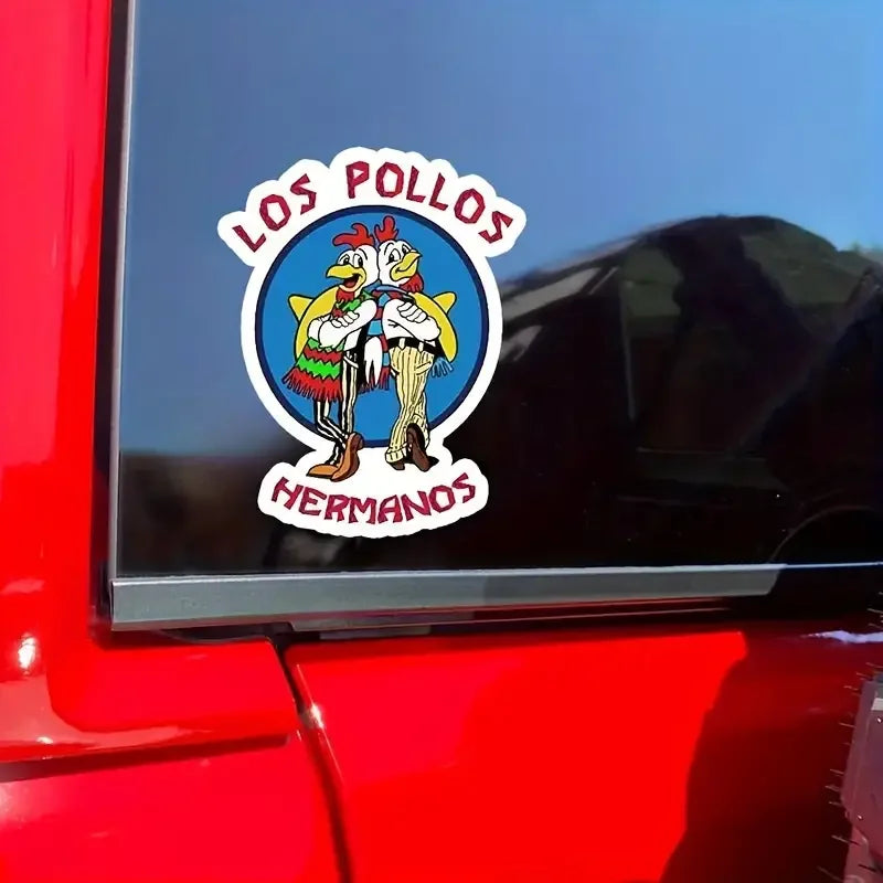 Los Pollos Hermanos Sticker - Durable PVC Sticker with Waterproof and Fade-Resistant Features - Perfect for Motorcycle Enthusias