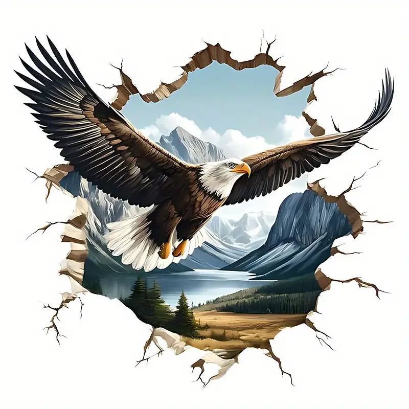 Eagle Soaring in the Sky - 3D Vinyl Sticker for Cars, Trucks, Motorcycles & Laptops