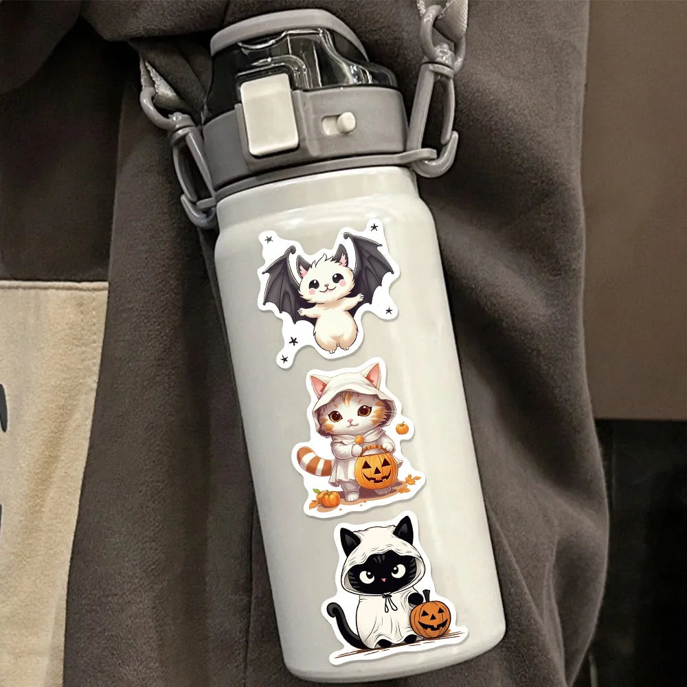 50PCS Halloween Cat Cute Creative Fun Stickers DIY Manual Decoration Luggage Notebook Water Cup Label Stickers