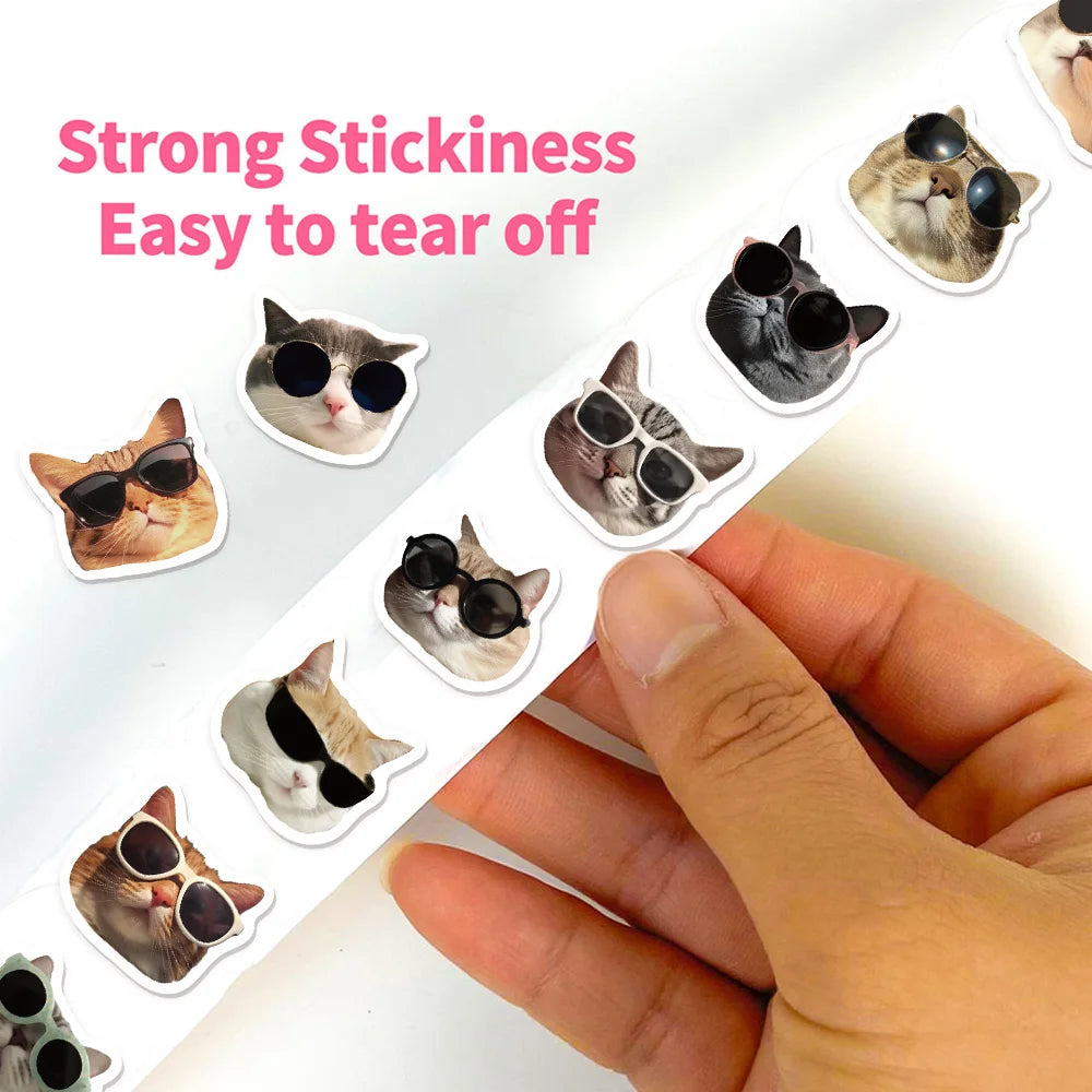 500PCS Cute Sunglasses Cat Creative Graffiti Stickers DIY Luggage Speaker Skateboard Small Pattern Waterproof Stickers