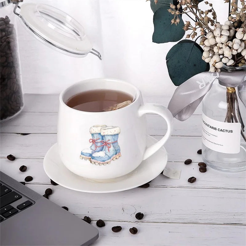 50PCS Kawaii Winter Animal PET Sticky Sticker Aesthetic Tear Open Children's Decoration Scrapbooking Stationery Supplies