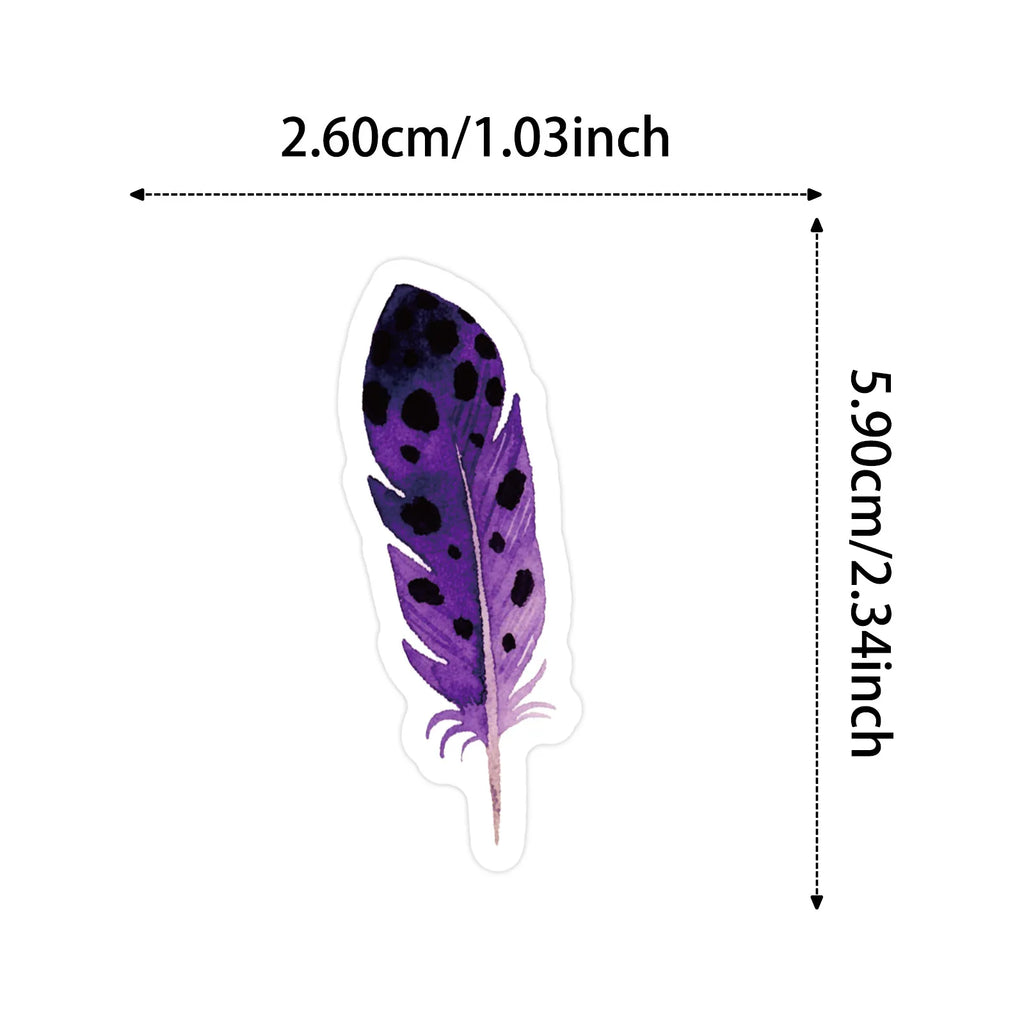 56/112PCS Color Feather Graffiti Stickers Retro Watercolor Hand Drawn Creative DIY Stationery Phone Luggage Stickers