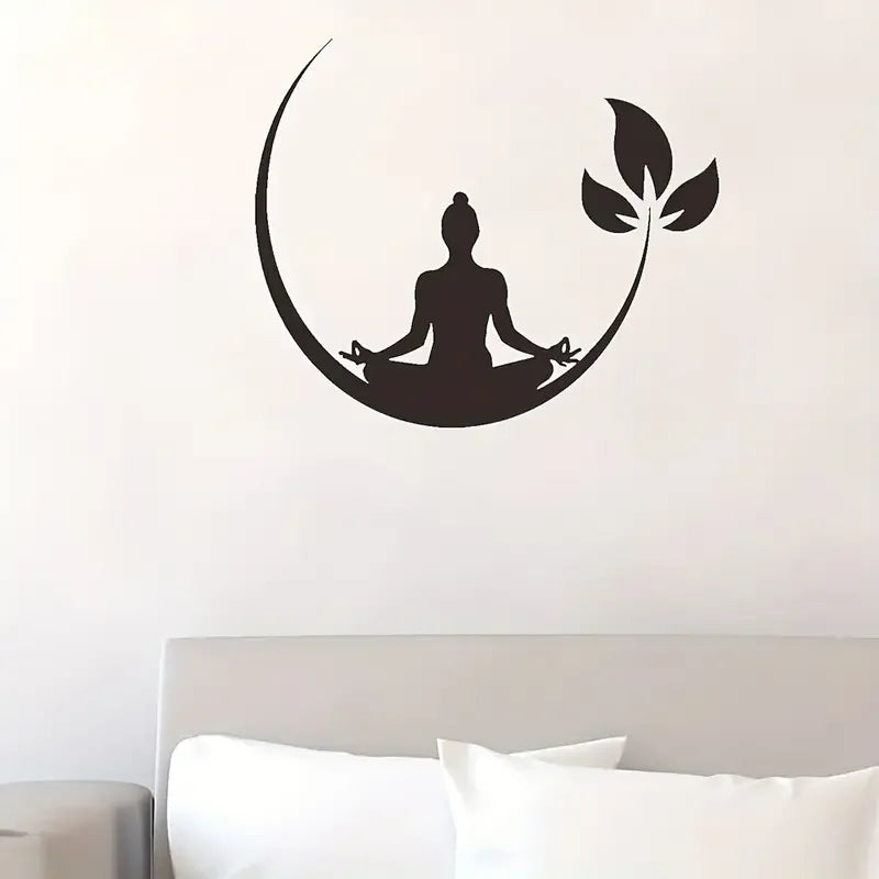 1pc Wall Sticker With Yoga Pattern, For Bedroom/ Living Room/ Wall Decoration
